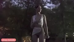 play Brunette Jeny Smith Flashes Shaved Pussy and Tits in Public